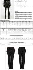 WK-827NCF Gothic High Waist Strap Studded Punk Pants with Zipper Details