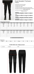 WK-829NCM Gothic Eyelet Strap Punk Pants with Faux Leather Panels