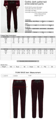 WK-832XCM Velvet Gothic Pants with Lace Side Panels Unisex Trousers