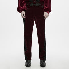 WK-832XCM Velvet Gothic Pants with Lace Side Panels Unisex Trousers