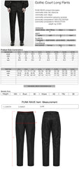 WK-834XCM Intricate Black Brocade Gothic Pants with Elegant Pattern Design