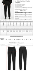 WK-839DQM Gothic Black Asymmetrical Panel Pleated Punk Pants