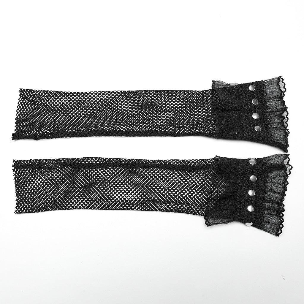 WLS-068SSF Furry Cat Paw Gloves Fishnet Punk Accessories Costume