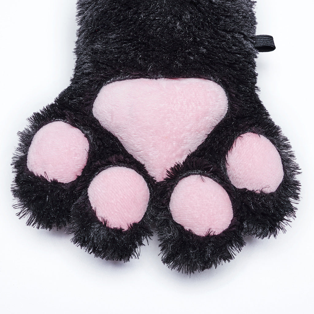 WLS-068SSF Furry Cat Paw Gloves Fishnet Punk Accessories Costume