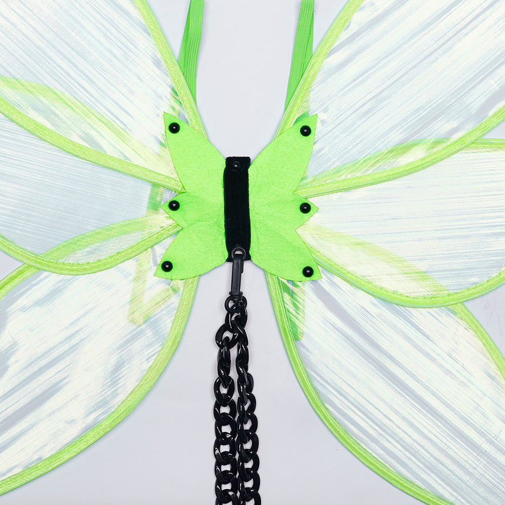 WLS-071OTF Fluorescent Green Butterfly Wings Harness Punk Accessories