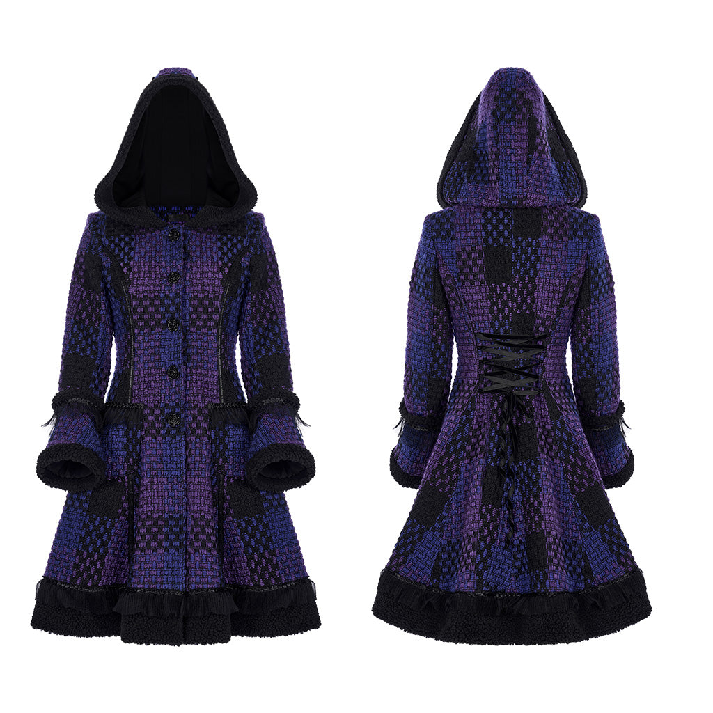 WLY-102ECF Gothic Chic Hooded Punk Coat Patchwork Steampunk Style
