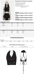 WM-098TMF Edgy Cropped Black Punk Sweater with Cowl Neck Design