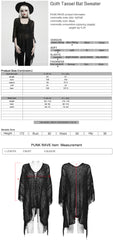 WM-100TMF Womens Gothic Sweater Lace Knit Asymmetric Hem Witchy Poncho