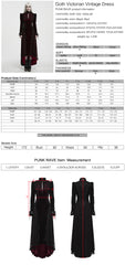WQ-1004LQF Gothic Dress Velvet Floral High Low Long Sleeve Gown