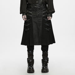 WQ-1012BQM Gothic Lace Up Studded Buckle Punk Skirt