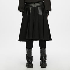 WQ-1012BQM Gothic Lace Up Studded Buckle Punk Skirt