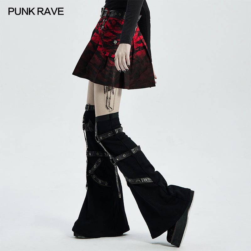 WQ-522BQF Dip dye  PUNK A hem half skirt