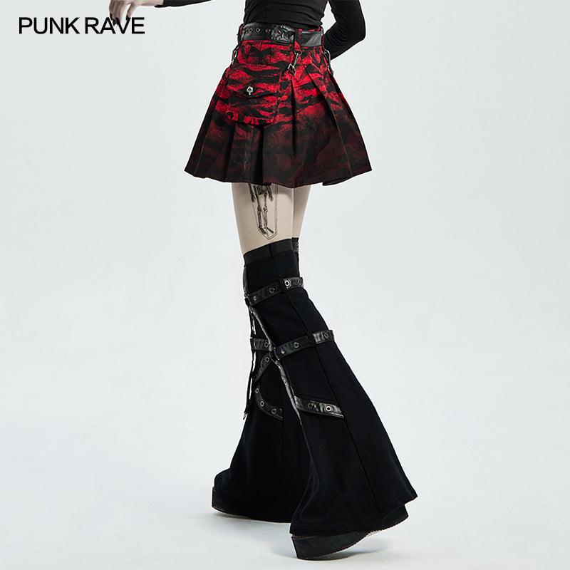 WQ-522BQF Dip dye  PUNK A hem half skirt