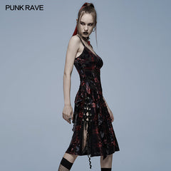 WQ-556LQF Goth velvet slip dress?-??Punk Rave Clothing