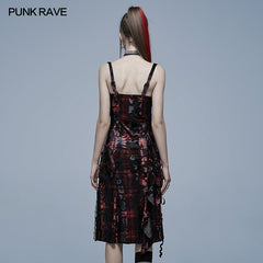 WQ-556LQF Goth velvet slip dress?-??Punk Rave Clothing