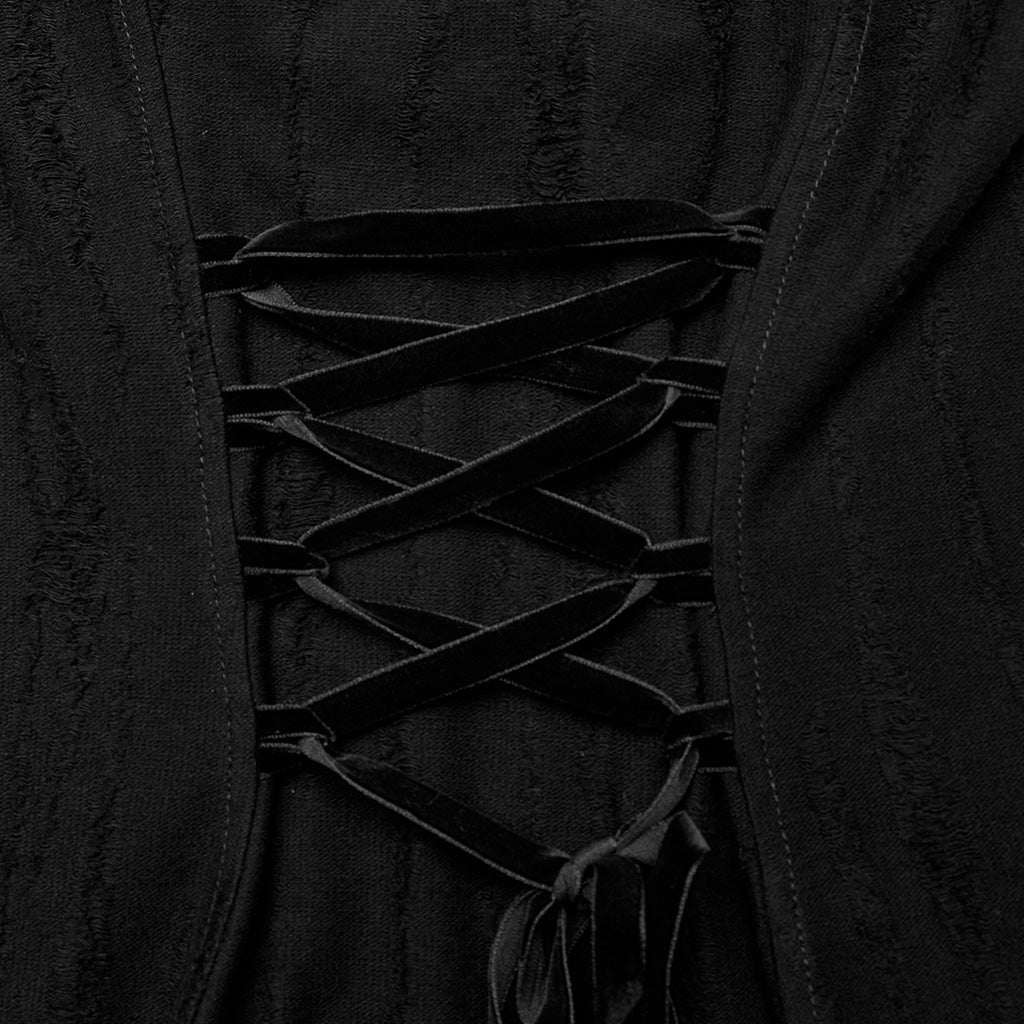 WQ-603LQF Edgy Cyber Punk Dress with Strappy Plunge Design?-??Punk Rave Clothing