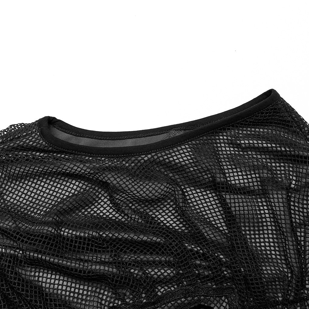 WQ-607LQF Elegant Gothic High-Low black Mesh Layered Dress?-??Punk Rave Clothing