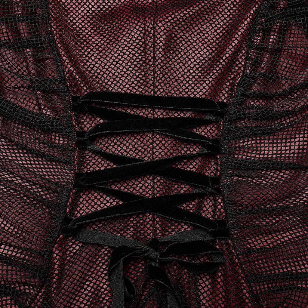 WQ-607LQF Elegant Gothic High-Low black Mesh Layered Dress?-??Punk Rave Clothing