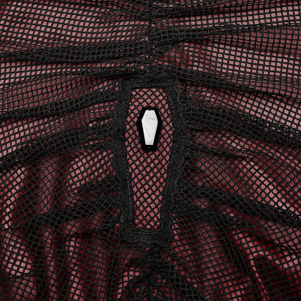 WQ-607LQF Elegant Gothic High-Low black Mesh Layered Dress?-??Punk Rave Clothing