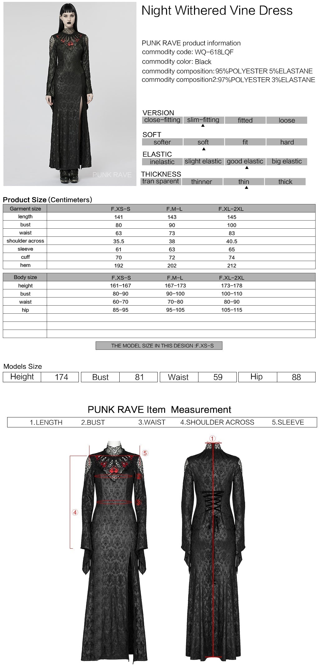 WQ-618LQF Gothic Lace High Neck Dress with Floral Embroidery Details?-??Punk Rave Clothing