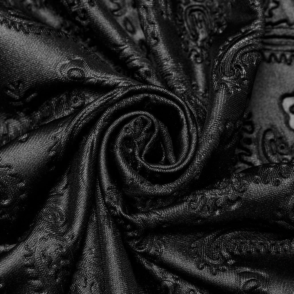 WQ-618LQF Gothic Lace High Neck Dress with Floral Embroidery Details?-??Punk Rave Clothing