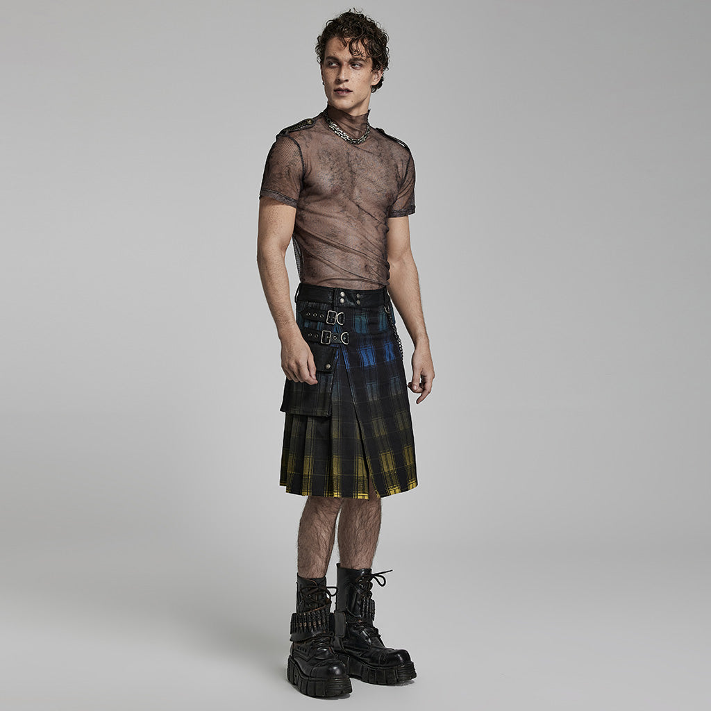 WQ-632BQM Punk gradient scottish kilt