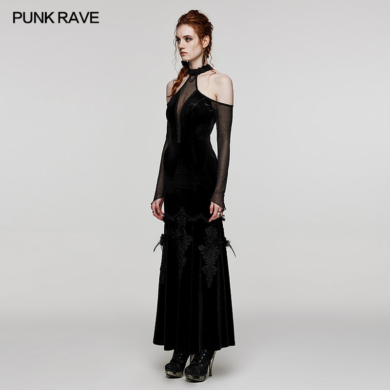 WQ-658DQF Goth Off Shoulder Gorgeous Dress