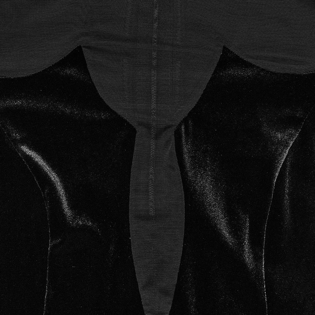 WQ-669LQF Elegant Sheer Sleeve Black Gothic Lace Maxi Dress?-??Punk Rave Clothing