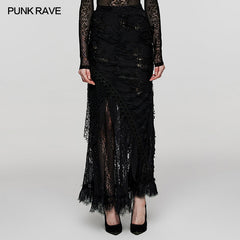 WQ-673BQF Exquisite Gothic lace long skirt