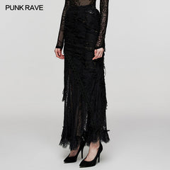 WQ-673BQF Exquisite Gothic lace long skirt