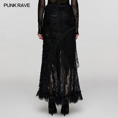 WQ-673BQF Exquisite Gothic lace long skirt