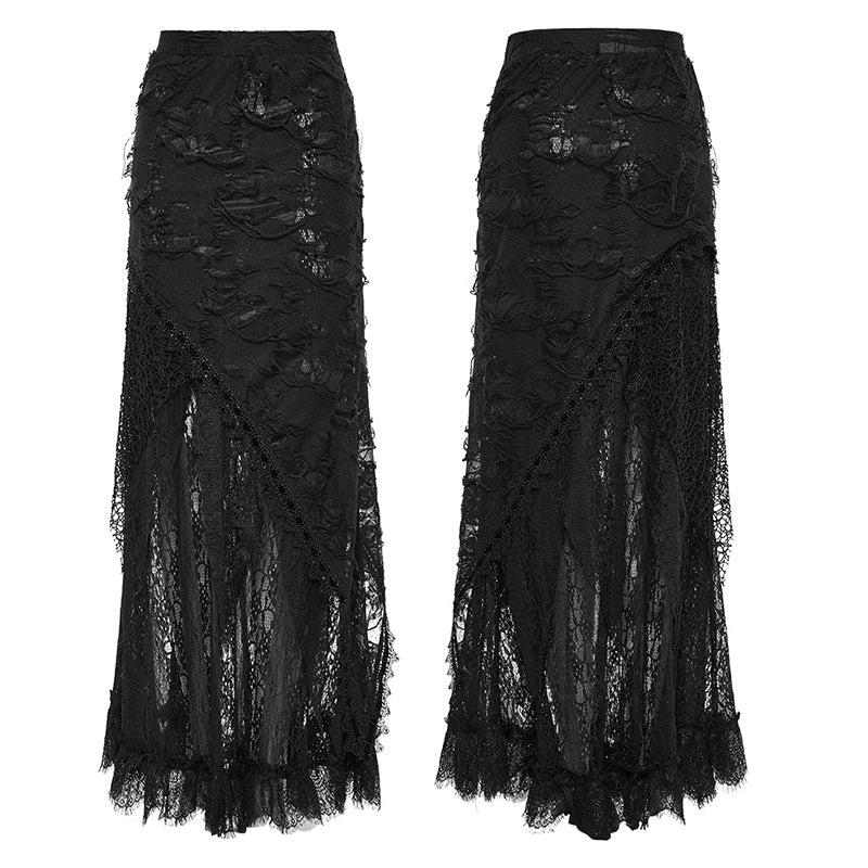 WQ-673BQF Exquisite Gothic lace long skirt