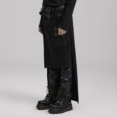 WQ-677BQM Gothic Punk Skirt with Faux Leather Pockets and Belts