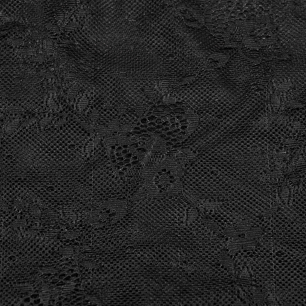WQ-681LQF Elegant black Lace Asymmetrical Gothic Dress with Sheer Overlay?-??Punk Rave Clothing