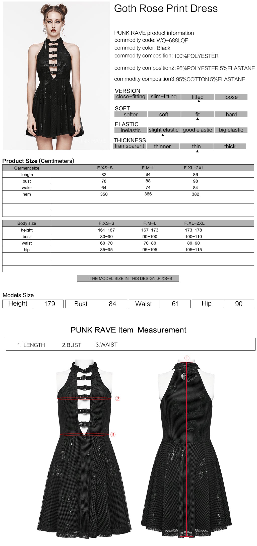 WQ-688LQF Gothic Rose Print Halter Dress Buckle Neckline Mesh Overlay?-??Punk Rave Clothing