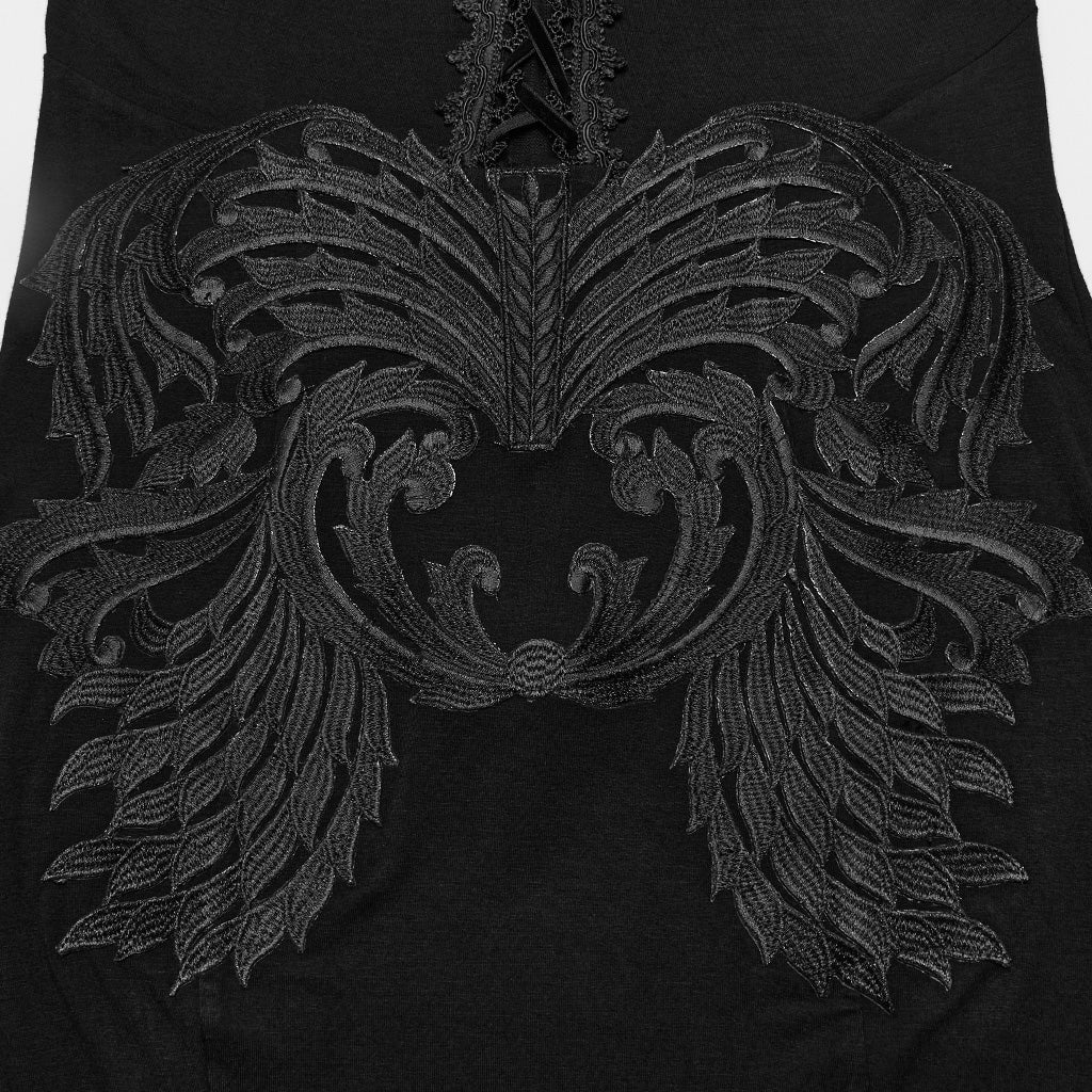 WQ-697LQF Elegant Gothic Dress Sheer Sleeves Lace-up Back Design?-??Punk Rave Clothing