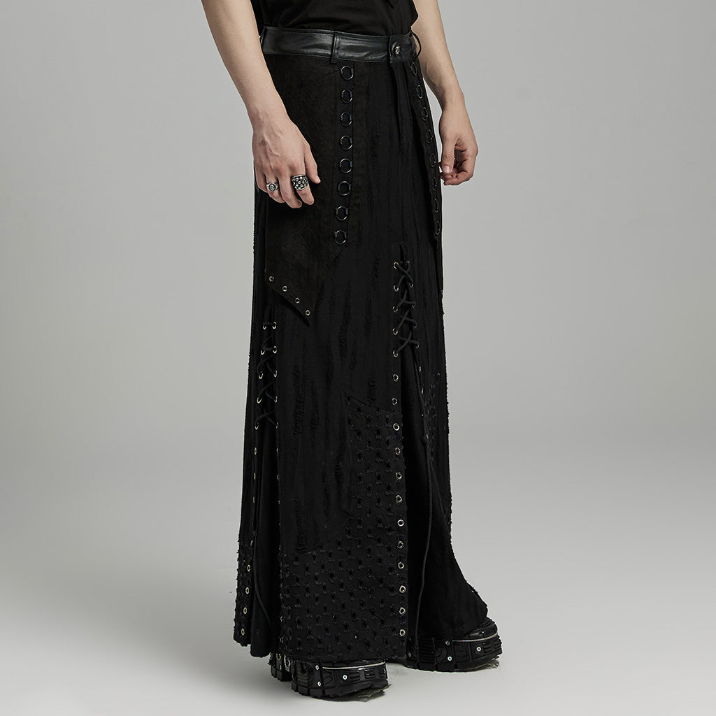 WQ-718BQM Elegant Gothic Punk Skirt with Lace-Up Details?-??Punk Rave Clothing