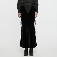 WQ-742BQF Elegant Gothic Fishtail Skirt with Lace-Up Side Details