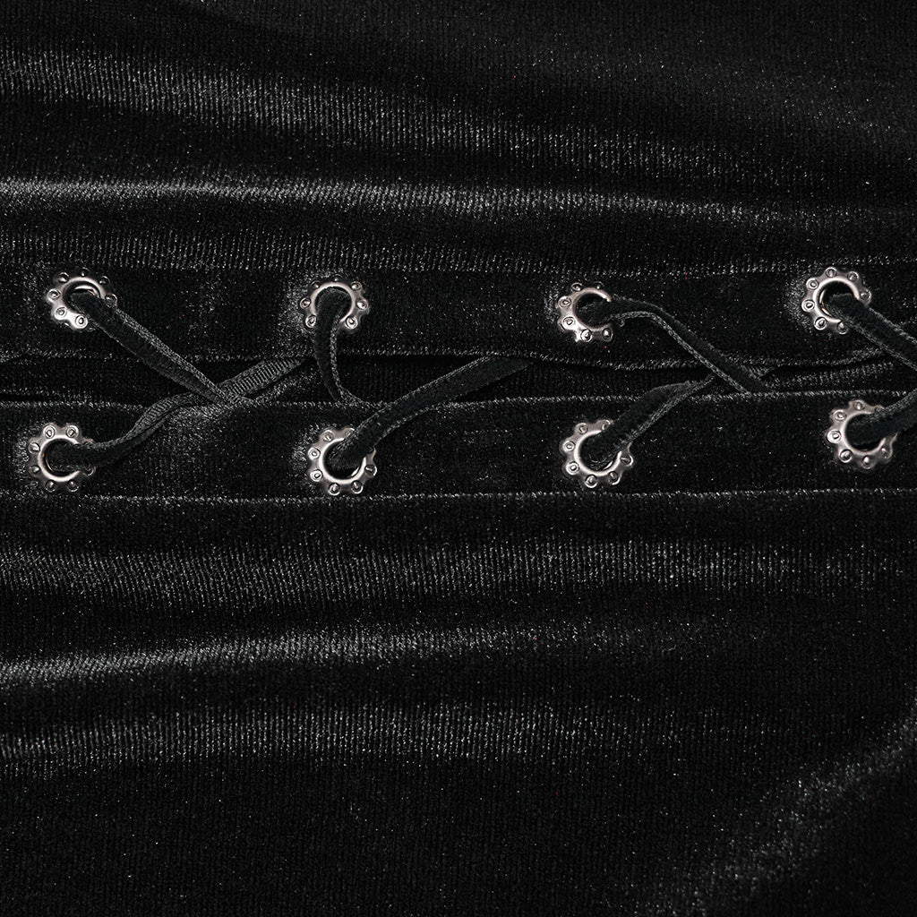 WQ-742BQF Elegant Gothic Fishtail Skirt with Lace-Up Side Details?-??Punk Rave Clothing