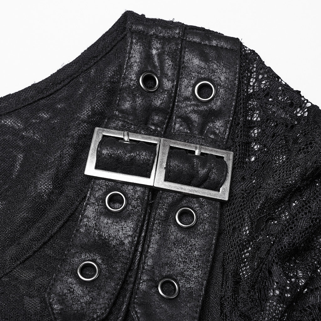 WQ-746LQF Gothic Lace Long Dress with Dramatic Batwing Sleeves?-??Punk Rave Clothing