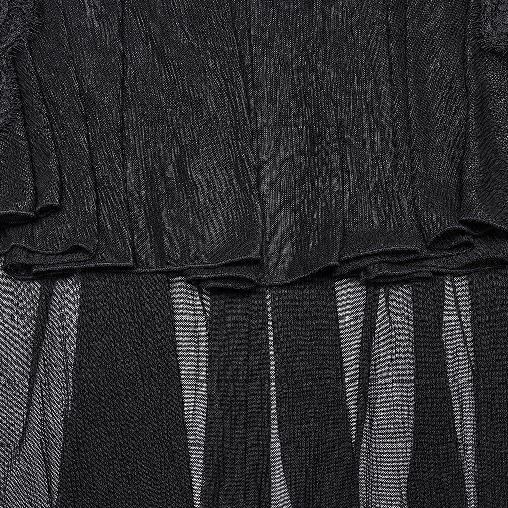 WQ-750BQF Elegant Gothic High-Low Lace Embellished Fishtail Skirt?-??Punk Rave Clothing