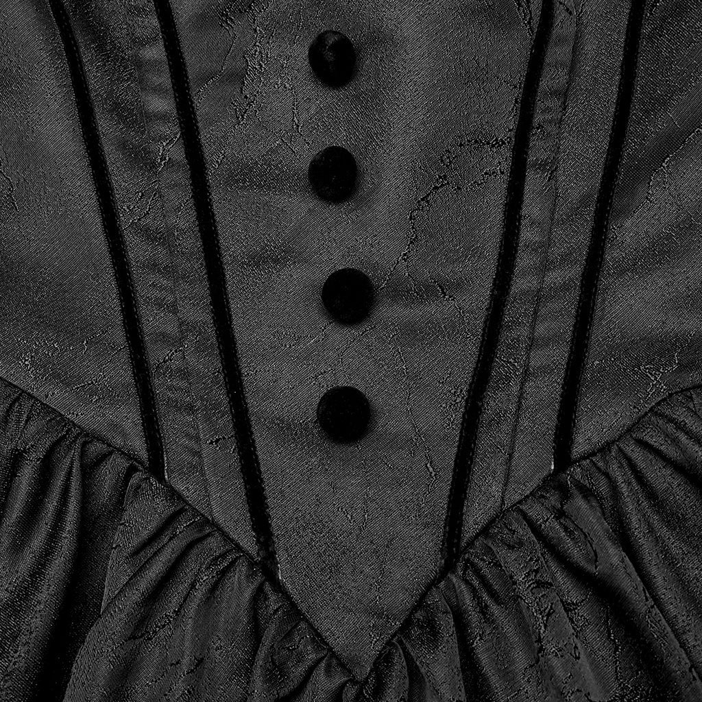 WQ-757LQF Elegant Black Off-Shoulder Gothic Dress With Lace Corset?-??Punk Rave Clothing