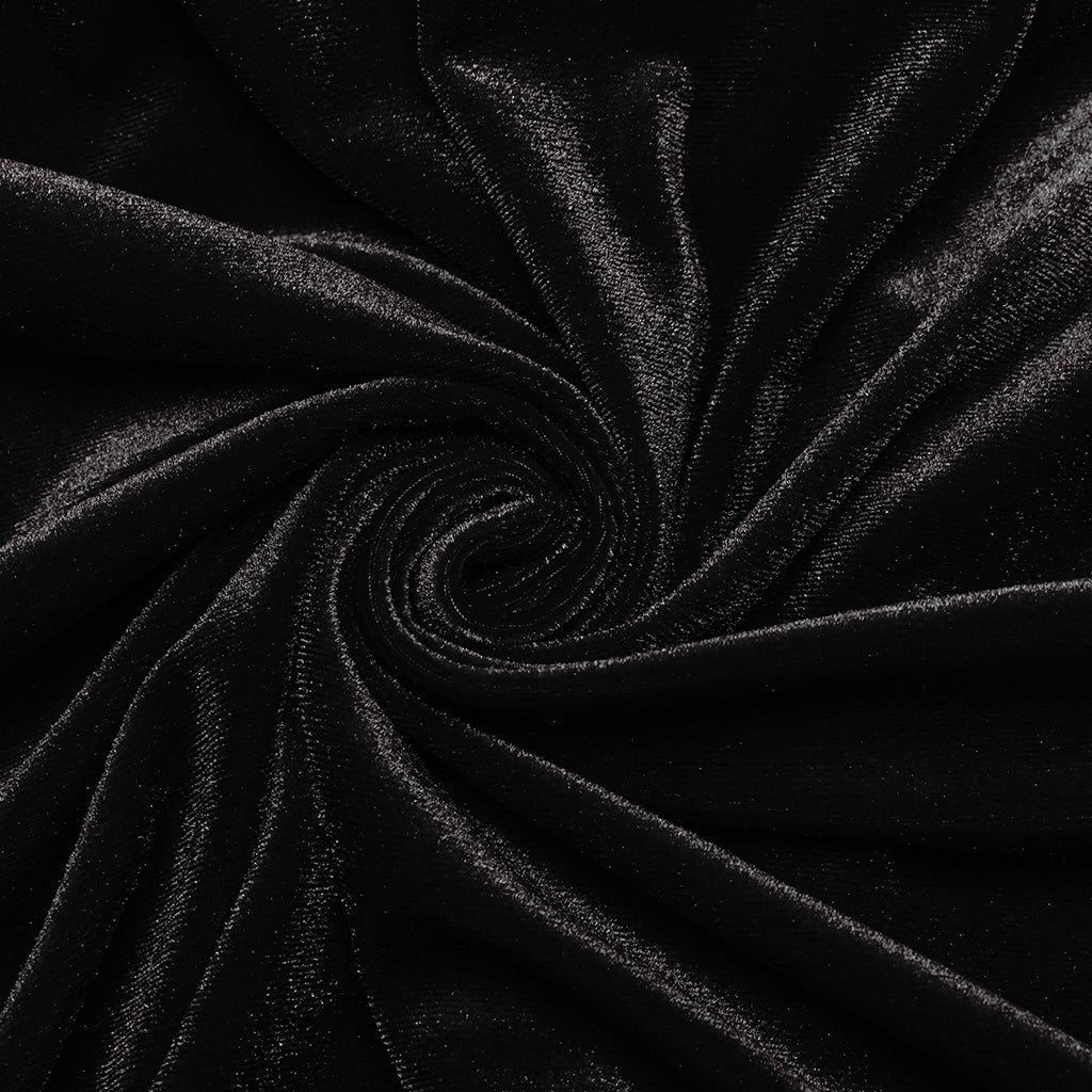 WQ-763LQF Elegant Gothic Velvet Dress with Lace Sleeves and Corset Back?-??Punk Rave Clothing