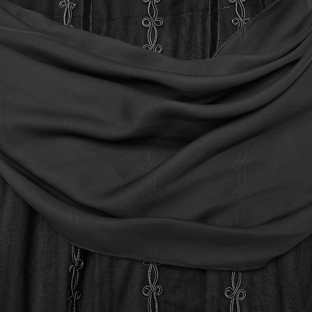 WQ-773LQF Gothic Dress Sheer Lace Embroidered Strapless Elegant Maxi Design?-??Punk Rave Clothing