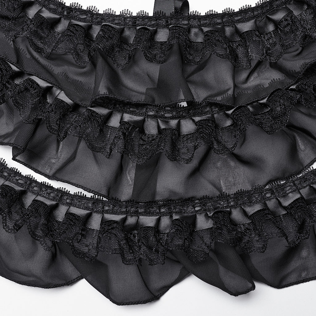 WQ-782BQF Gothic Layered Ruffled Skirt Transparent Bustle Design?-??Punk Rave Clothing