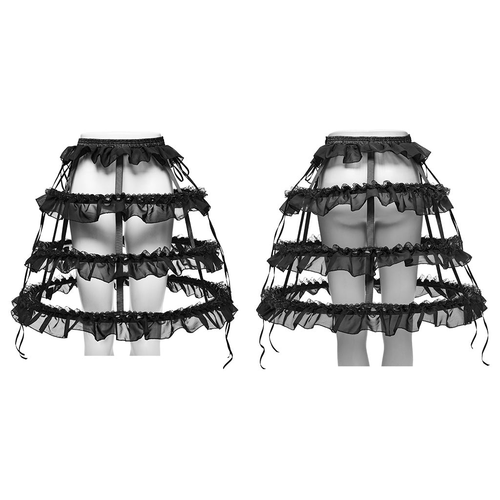 WQ-782BQF Gothic Layered Ruffled Skirt Transparent Bustle Design?-??Punk Rave Clothing