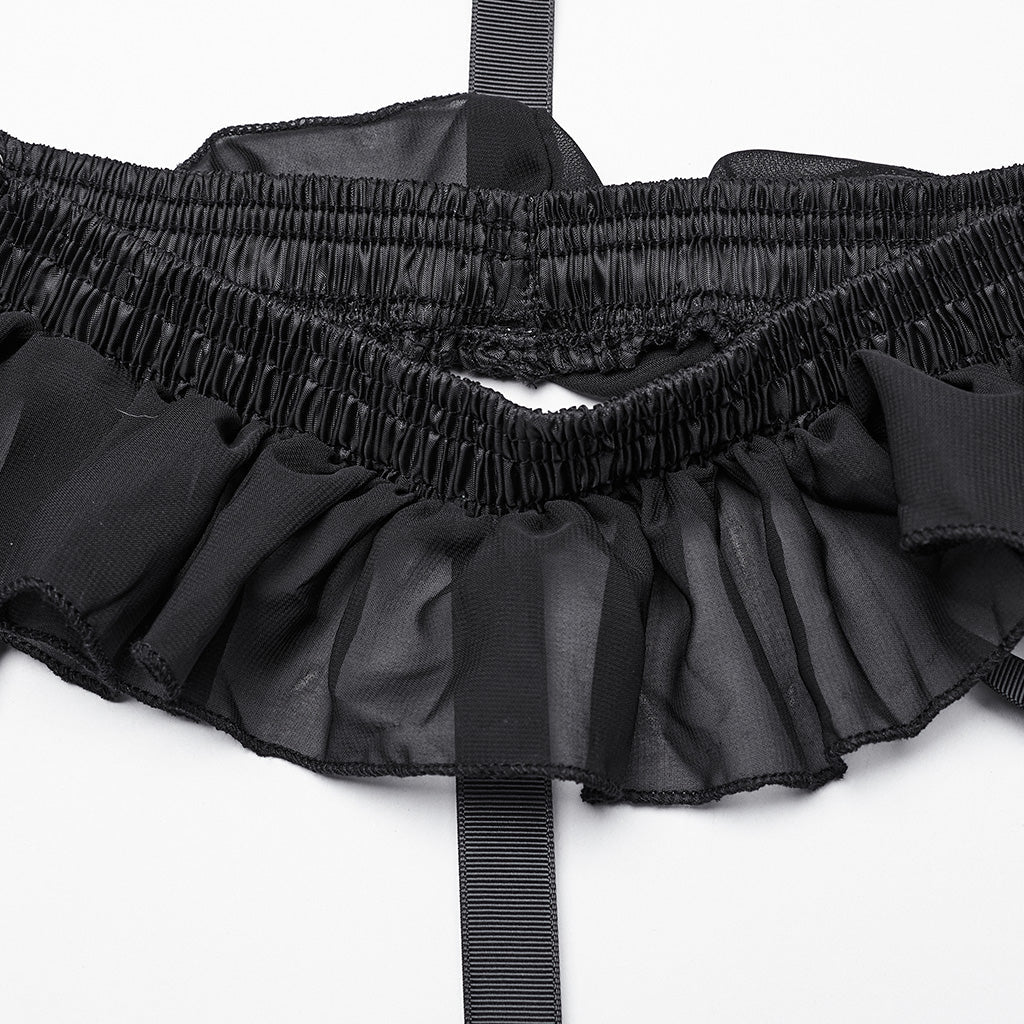 WQ-782BQF Gothic Layered Ruffled Skirt Transparent Bustle Design?-??Punk Rave Clothing