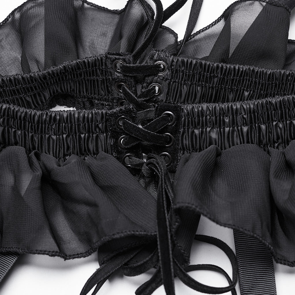 WQ-782BQF Gothic Layered Ruffled Skirt Transparent Bustle Design?-??Punk Rave Clothing