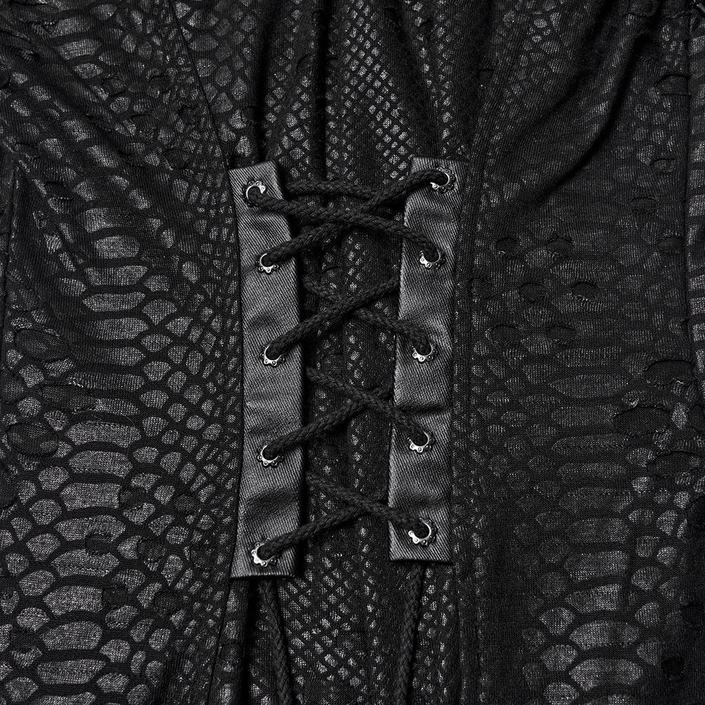 WQ-806LQF Edgy Gothic Black Lace Corset Long Punk Dresses