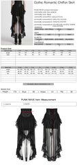 WQ-845BQF Gothic Skirt High Waist Steampunk Ruffled Mesh Maxi Design